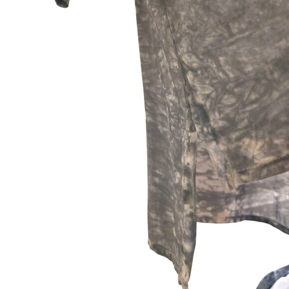 Blue Saks Fifth Avenue Flowy Gray Taupe White Loose Fit V-Neck Top Made In USA L - Picture 8 of 16